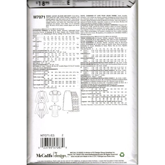 McCall's M7071 Misses 14 to 22 Victorian Costume Uncut Sewing Pattern - Picture 2 of 2